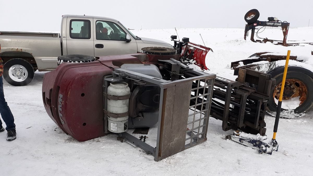 A Fayette County man was injured after being pinned under a forklift on Saturday.