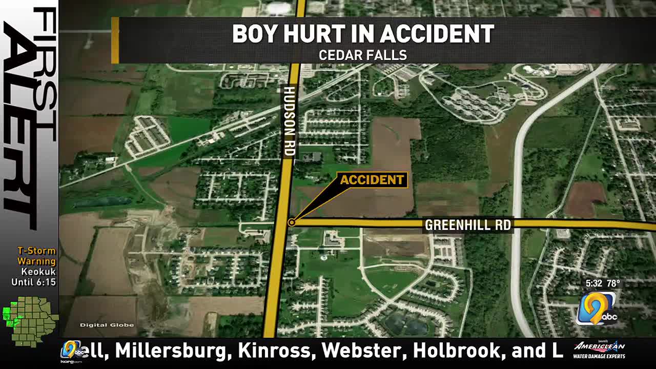Boy hurt in Cedar Falls Accident - Vimarsana News