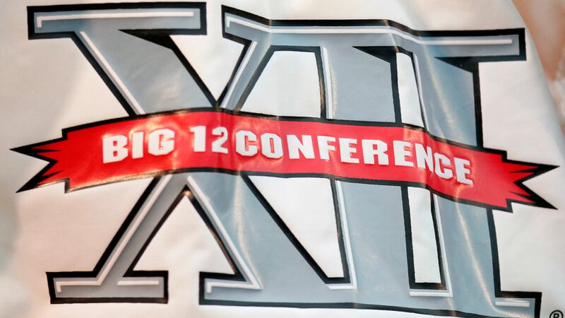 FILE - The Big 12 Conference logo is seen during the first quarter of an NCAA college football...