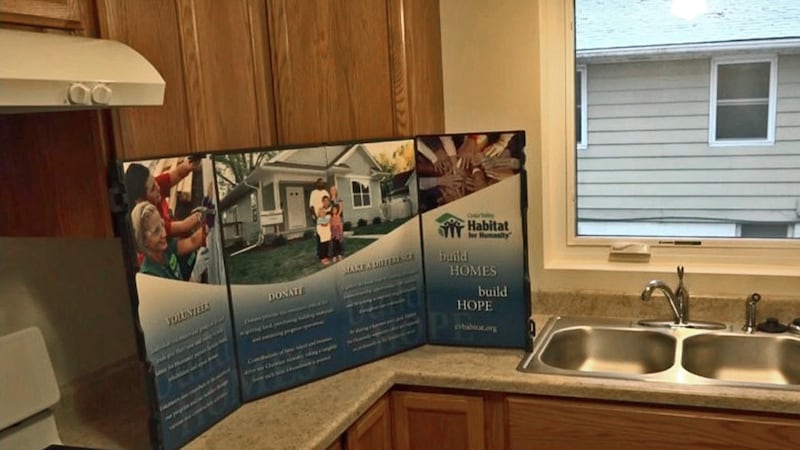Part of the kitchen in a new duplex condo that was shown off by Cedar Valley Habitat for...