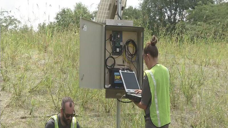 Engineers installed and tested water sensors along the West Fork Crooked Creek in Washington...