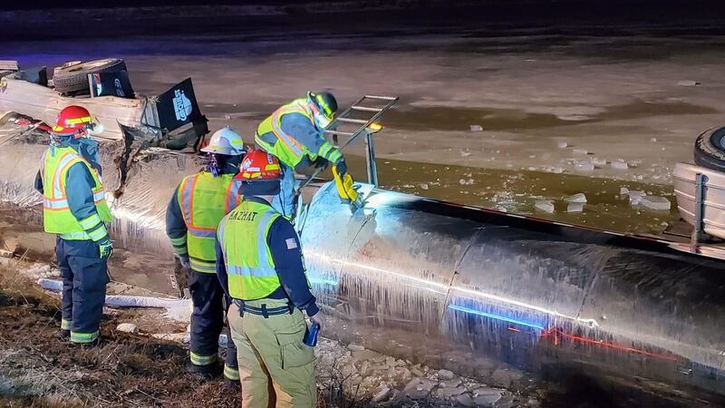 A Hazmat Team was called in for a semi rollover in Clayton County that caused milk to leak...
