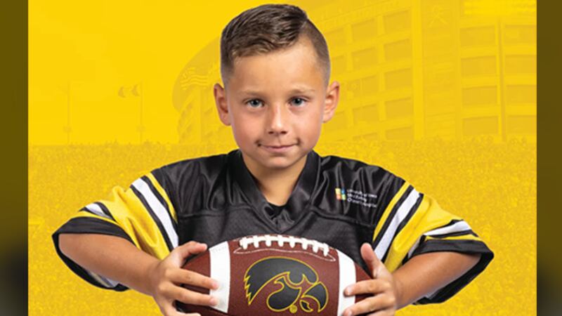 Tate Manahl, 8, of Cedar Falls, has been named this week's Kid Captain for when the Iowa...
