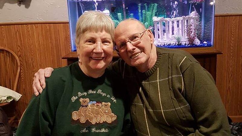 Nancy and Carl Morning, who currently live at Linn Manor Care Center in Marion, pose in an...