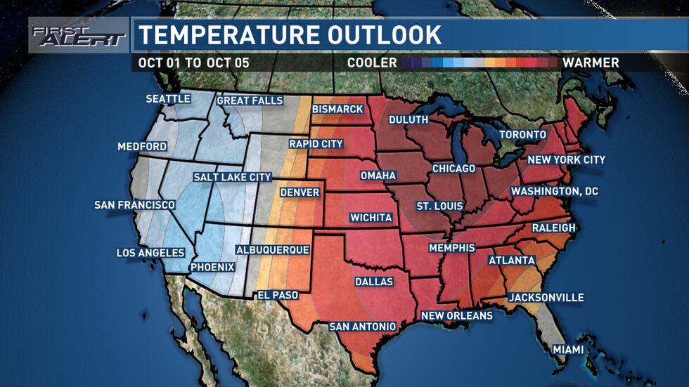 Unseasonably warm weather is expected to begin October.