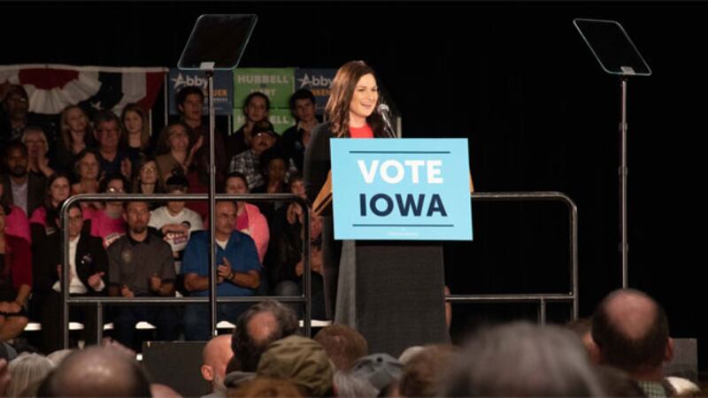 Abby Finkenauer campaigns in Cedar Rapids in October 2018. (COURTESY PHOTO)