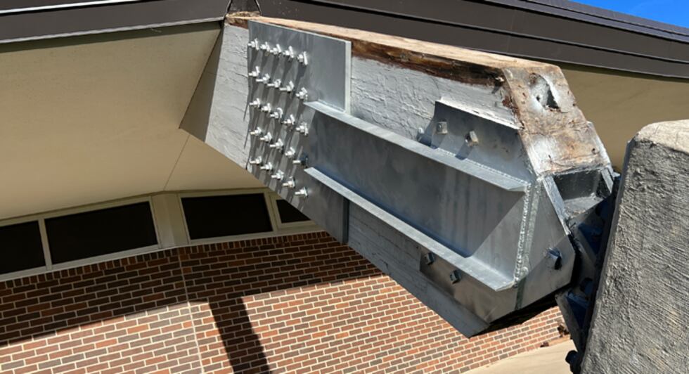 The Cedar Rapids Community School District shared photos of the metal plates being added to...