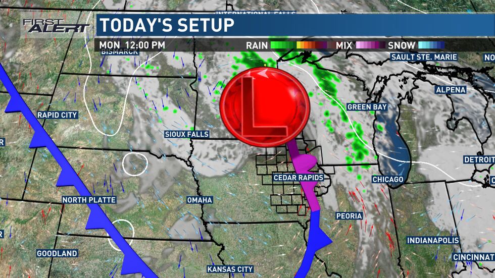 An area of low pressure and an associated frontal boundary will both serve as focus for some...