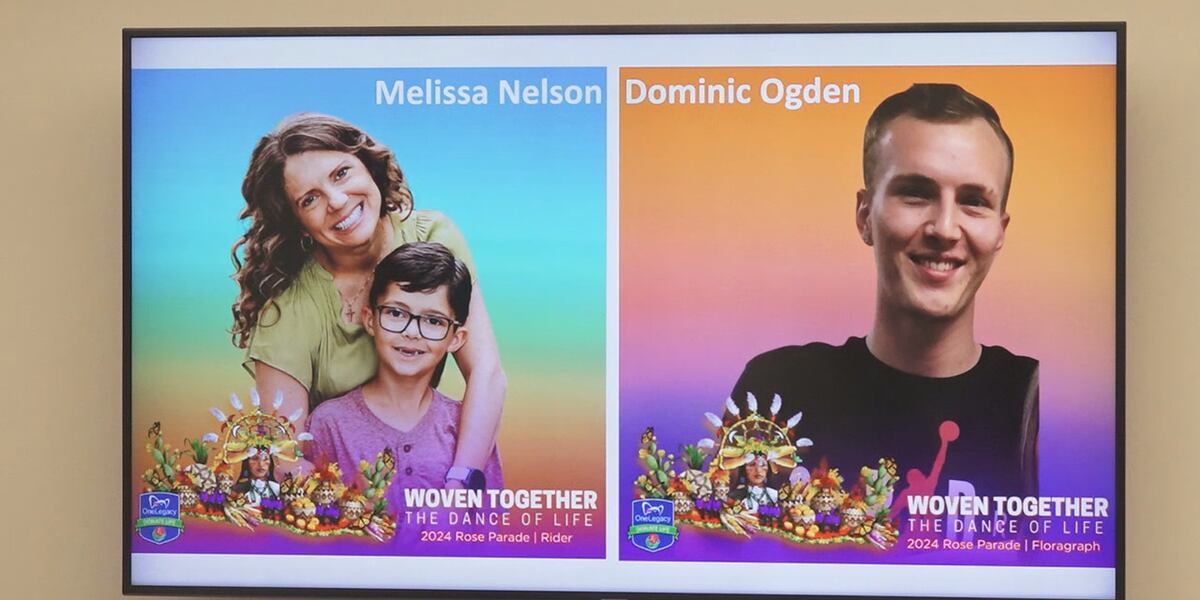Two Iowans to be honored on Donate Life float in 2024 Rose Parade
