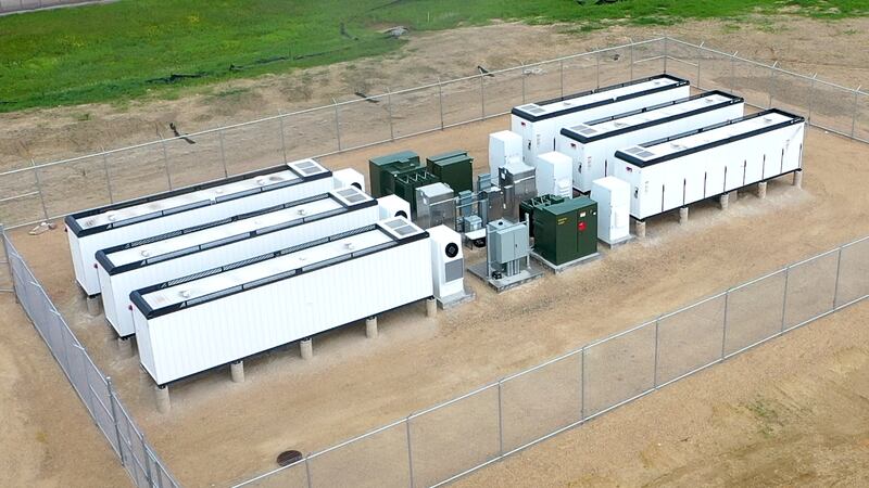 A new battery energy storage system at Alliant Energy's Deer Run sub station in Cedar Rapids.