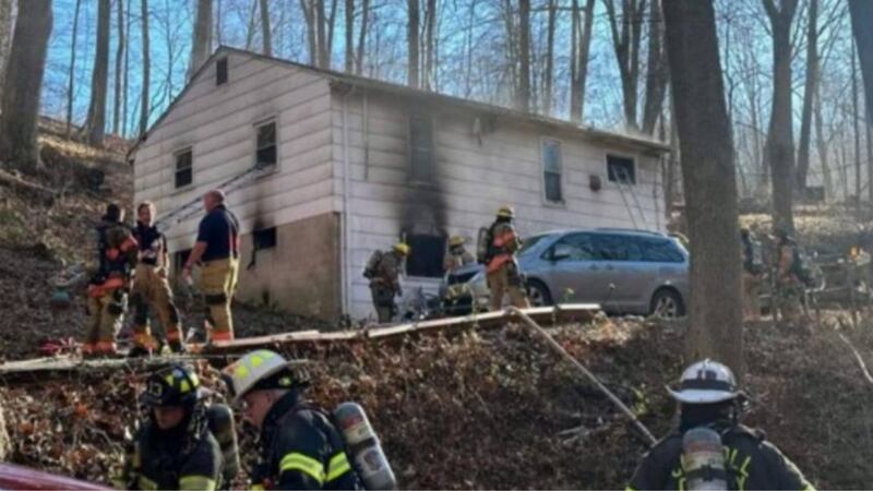 Fire crews were called to the home at 9:40 a.m. Monday for a report of a fire.